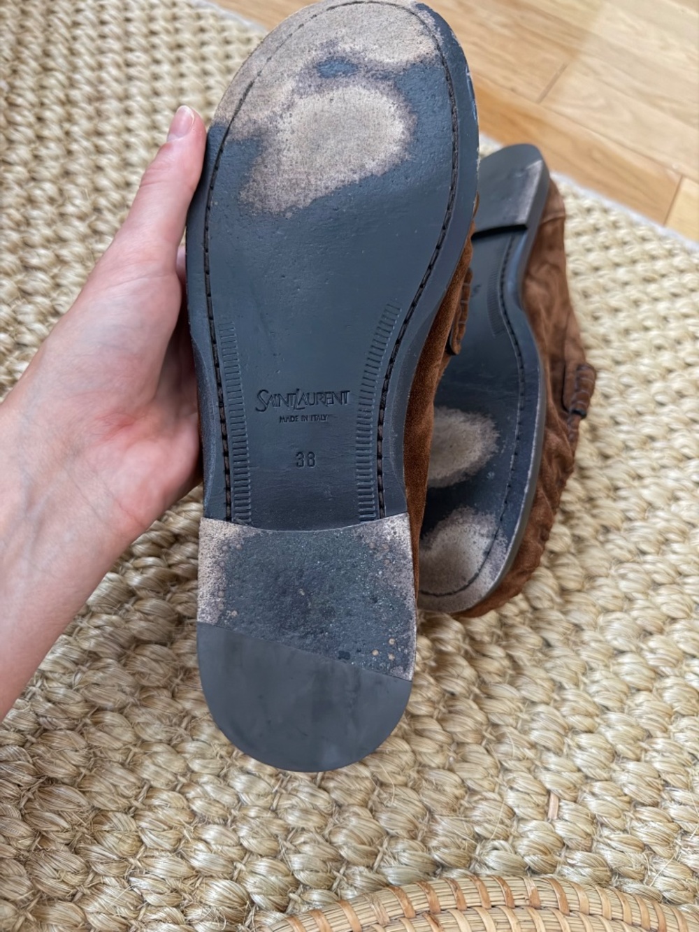 Yves Saint Laurent brown suede loafers - Picture 5 of 6